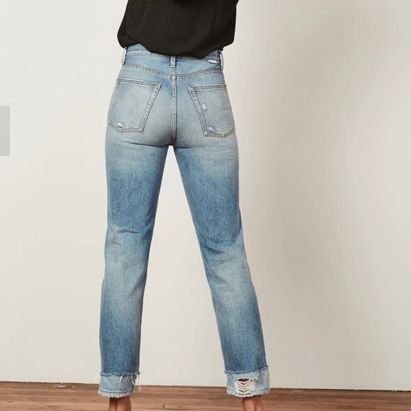 NWT Boyish Tommy High Rise Straight Leg Distressed Boyfriend Jeans Size 27 - Picture 4 of 16